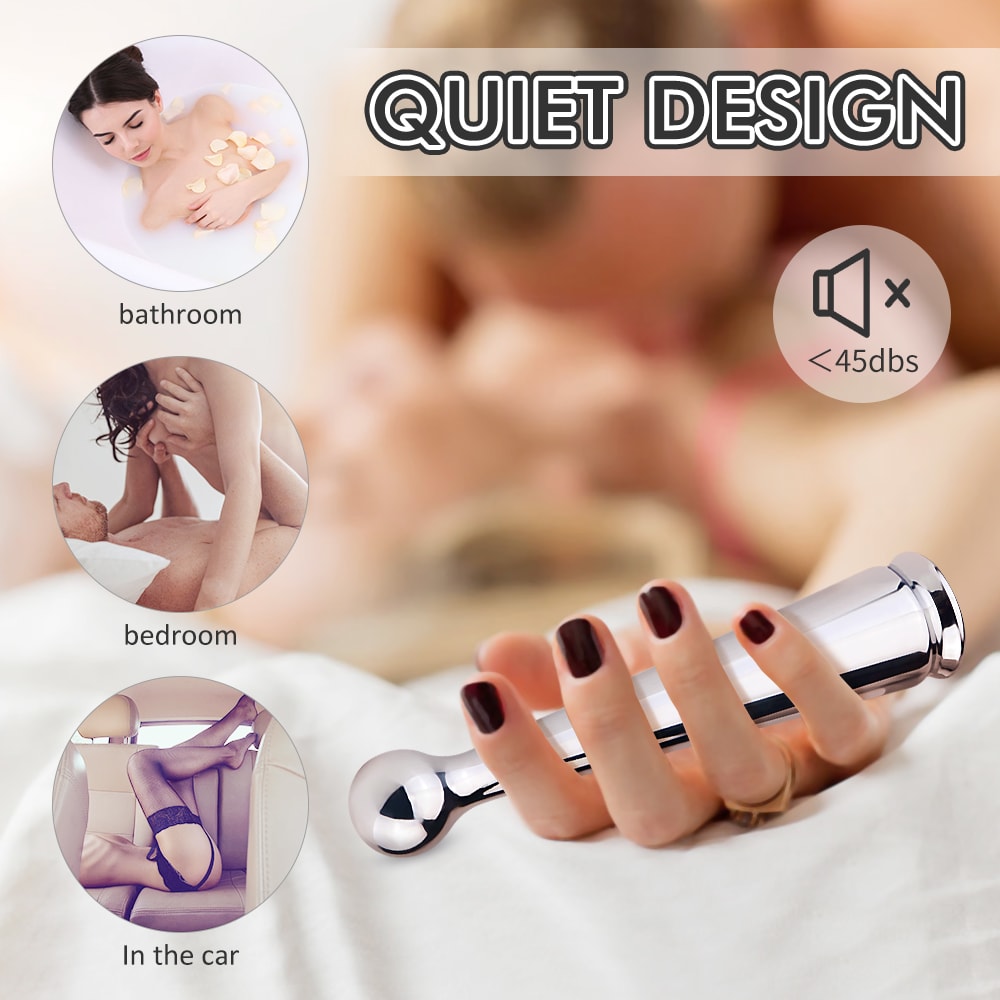 Sleek Head G Spot Anal Massager Metal Bullet Vibrator with 9 Modes