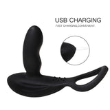 3-in-1 Remote Control 11 Stimulation Prostate Massager With Penis Ring