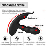 Heating Vibrating Prostate Massager Bendable Shaft Perineum Stimulator
