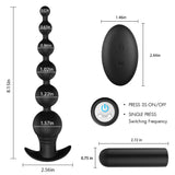 9 Speeds Remote Control Anal Beads Plug Massager with Removable Bullet