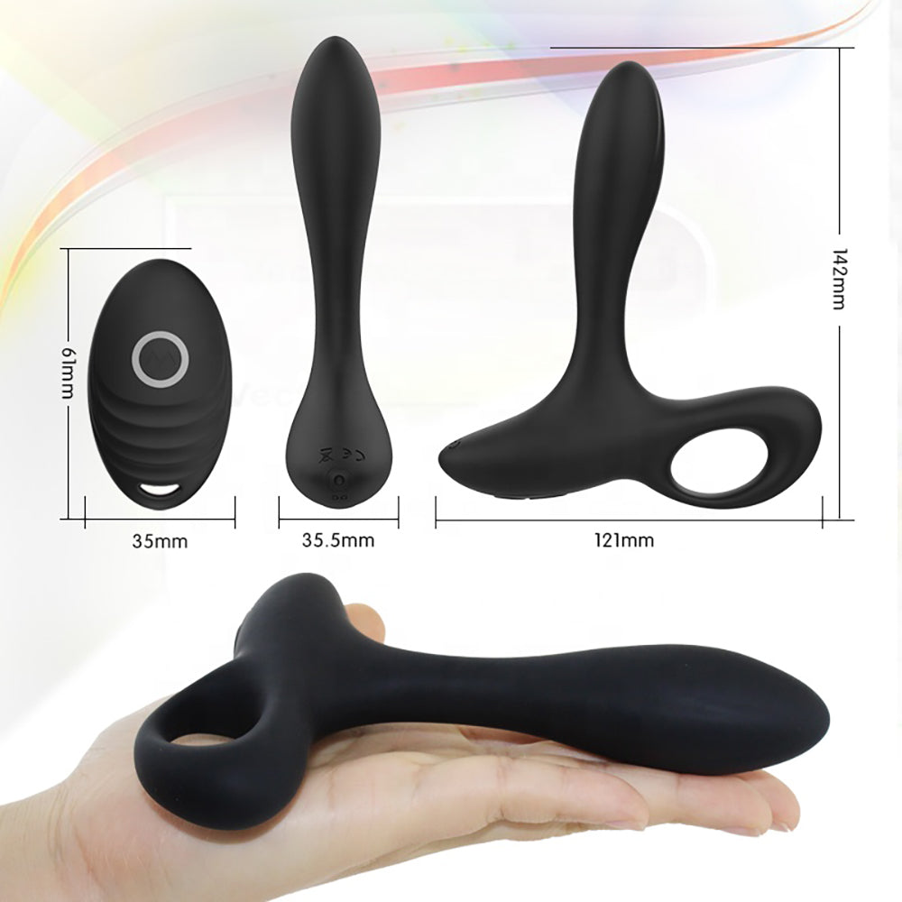 Wireless Remote 10-Mode Bendable Plug Anal Prostate Vibrator Pull Ring