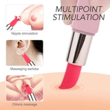 9 Modes Bullet Vibrator Discreet Lipstick with 3 Shape Silicone Heads