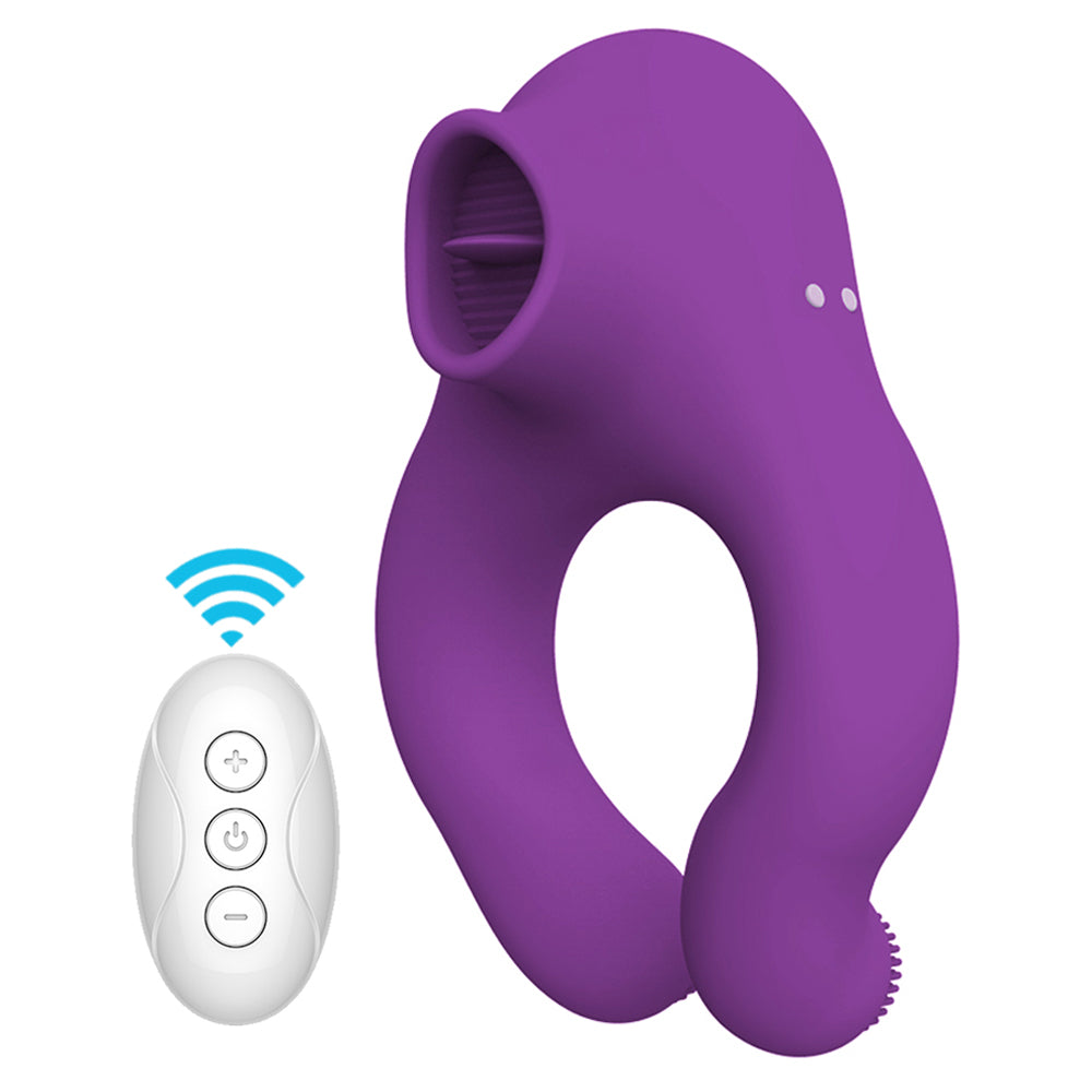 Couple Vibrator With Cock Ring And Clitoris Licking Stimulator 7 Modes pic