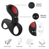 Dual motor men enlargement rechargeable vibrating cock ring