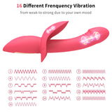 16 Powerful Patterns Soft G-Spot Dildo Vibrator with Clit Stimulation