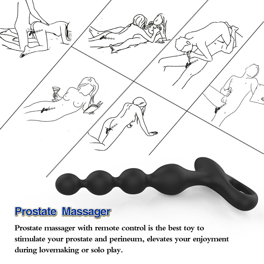 Remote Control 10 Modes Vibrating Anal Beads Plug Prostate Training