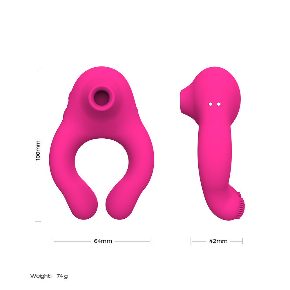 Couple Vibrator Suction Ring For Penis and Clitoral Stimulation 7 Modes