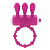 Penis Ring Vibrator With Rabbit Ears Mini Bullet Clitoris Stimulator