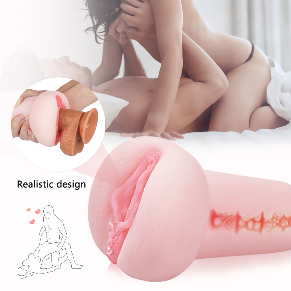 Ultra Soft Lifelike Labia Male Masturbator 3D Realistic Suck Vagina