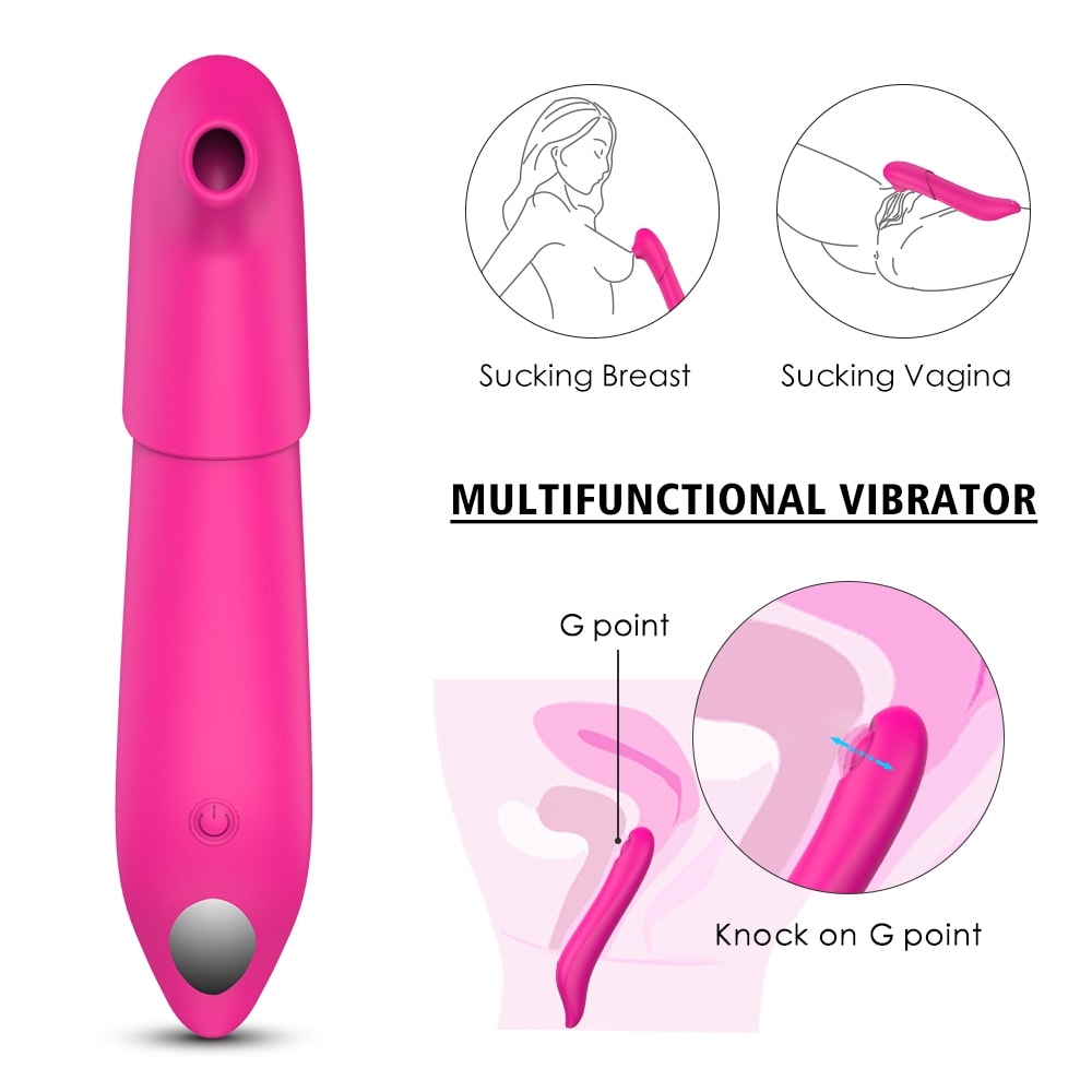 Clitoral G Spot Stimulation Vibrator with 9 Knocking & Sucking Modes