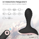 Spiral Pattern Wireless Control Prostate Anal Vibrator 10 Stimulations