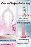 3 Sizes Transparent Crystal Round Tip Anal Plugs Kit Massage Bum Plug