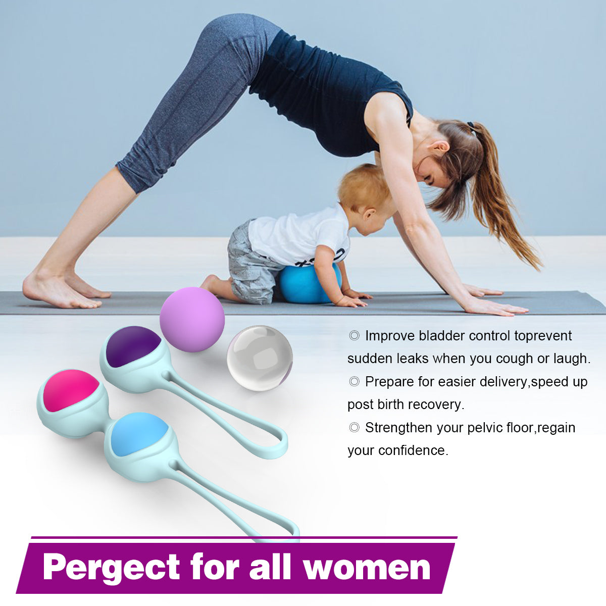 Variable Weight Kegel Ball for Bladder Control Vaginal Tighter Training Kit