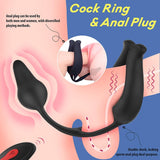9 Vibration Modes Penis Ring With Anal Plug Clitoris Stimulation