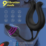 9 Vibration Modes Penis Ring With Anal Plug Clitoris Stimulation