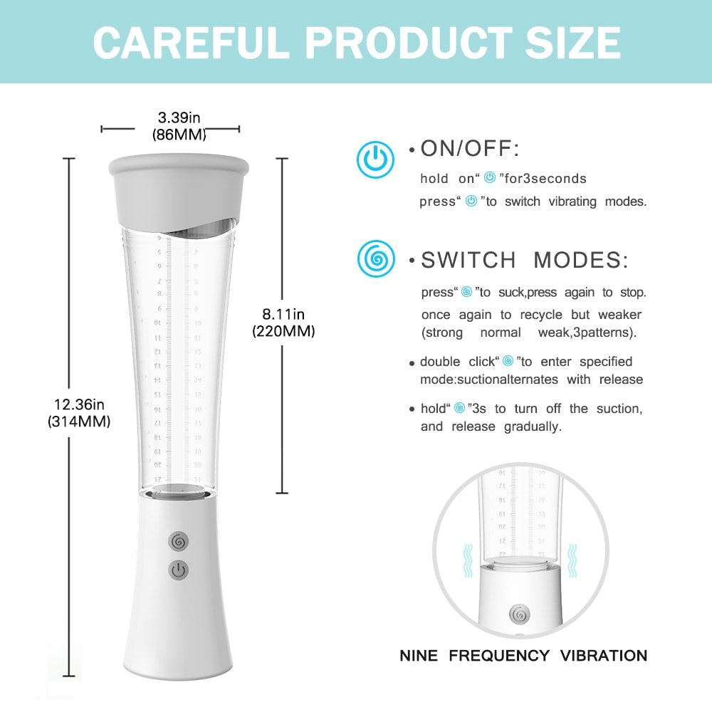 9 Vibration Modes Electronic Penis Enlarger Pump Air Pressure Device
